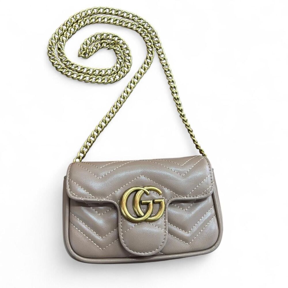 Gucci Authentic Marmont Mini Crossbody Bag with Gold Chain